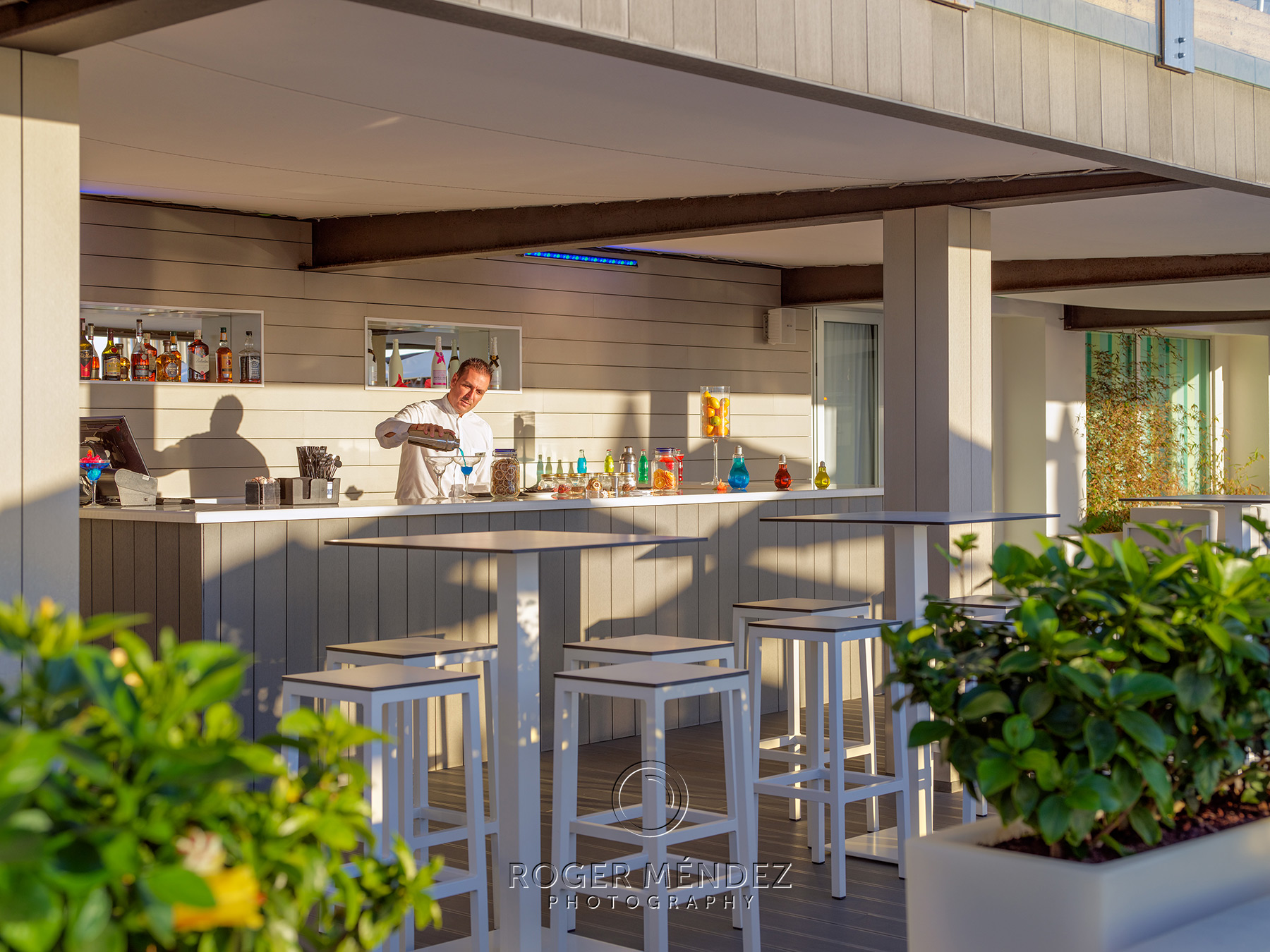 Sunset beach terrace bar